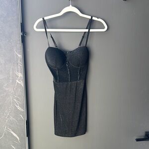 Windsor Black Glitter Mini Dress